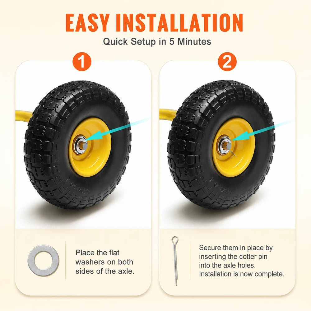 SucceBuy Solid PU Run-Flat Replacement Tires