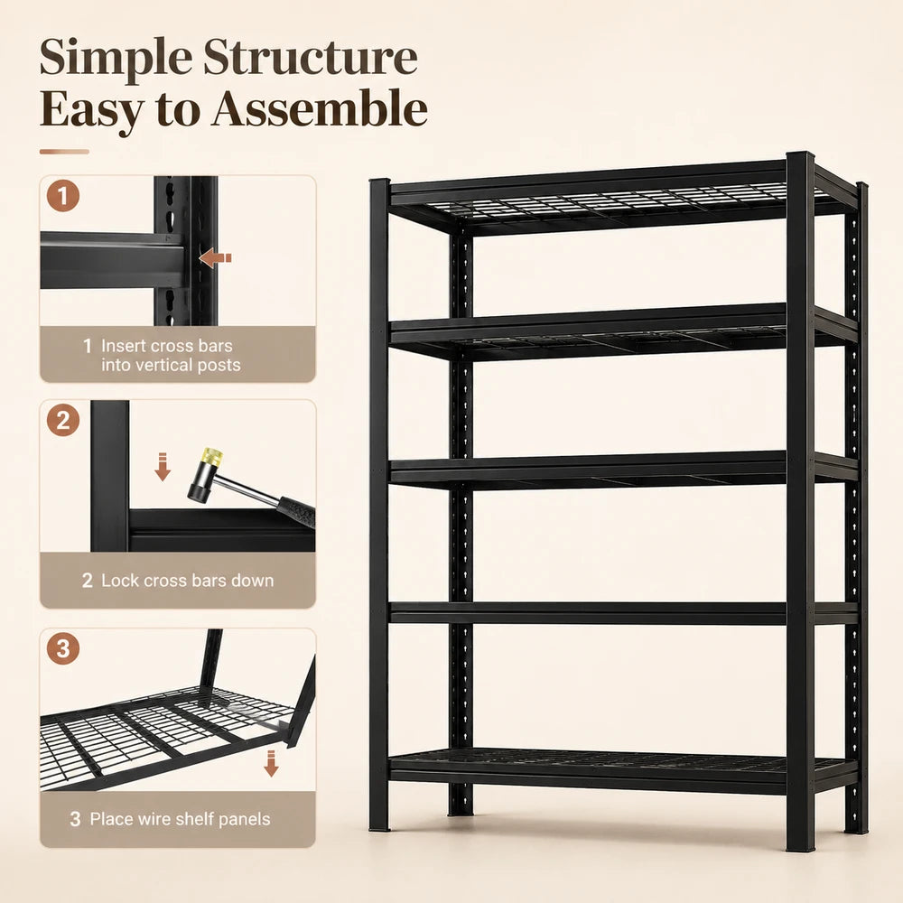 Nnovaroom Adjustable Double Layer Shelving