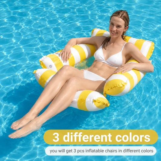 Inflatable Striped Pool Hammock