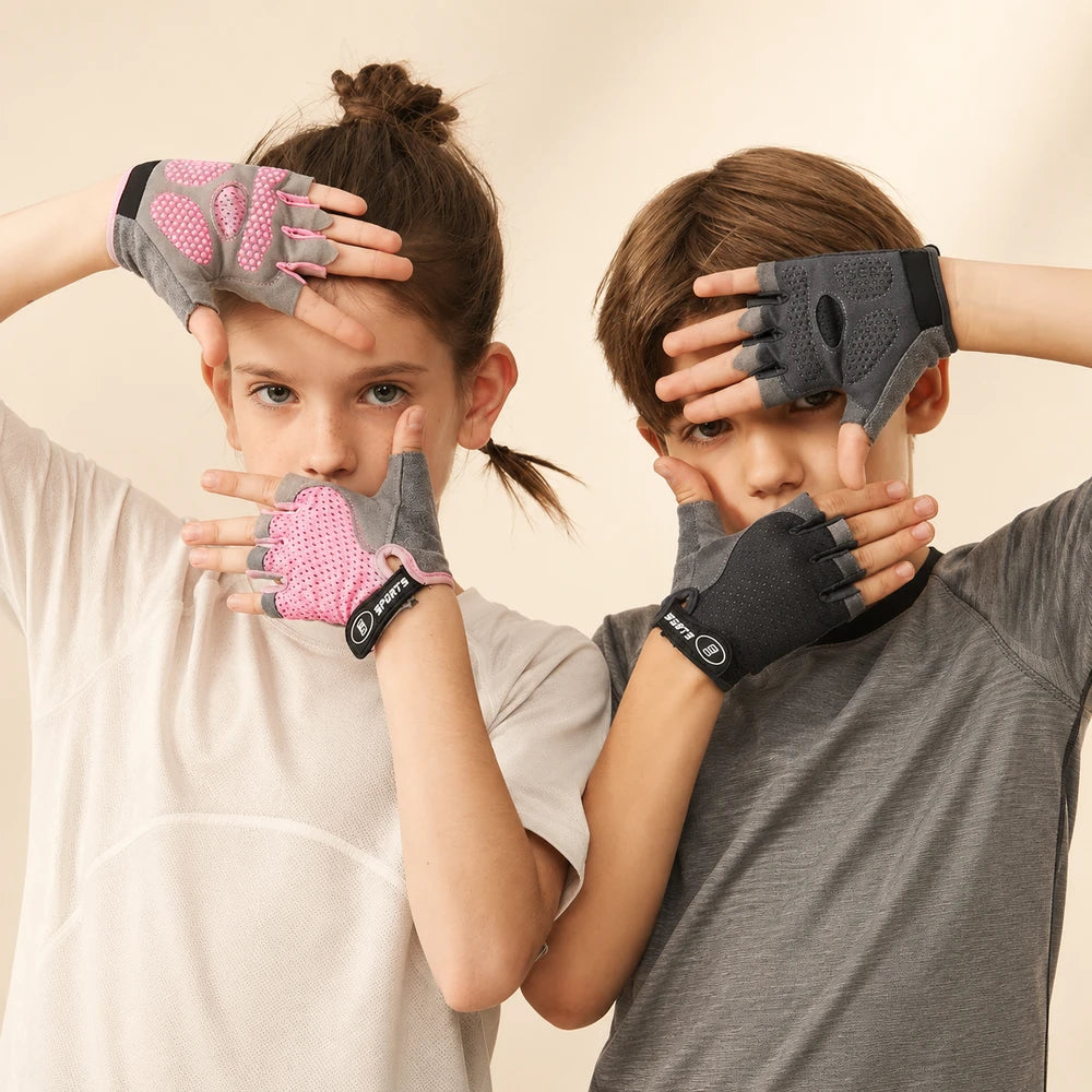 Kids Breathable Half-Finger Cycling Gloves