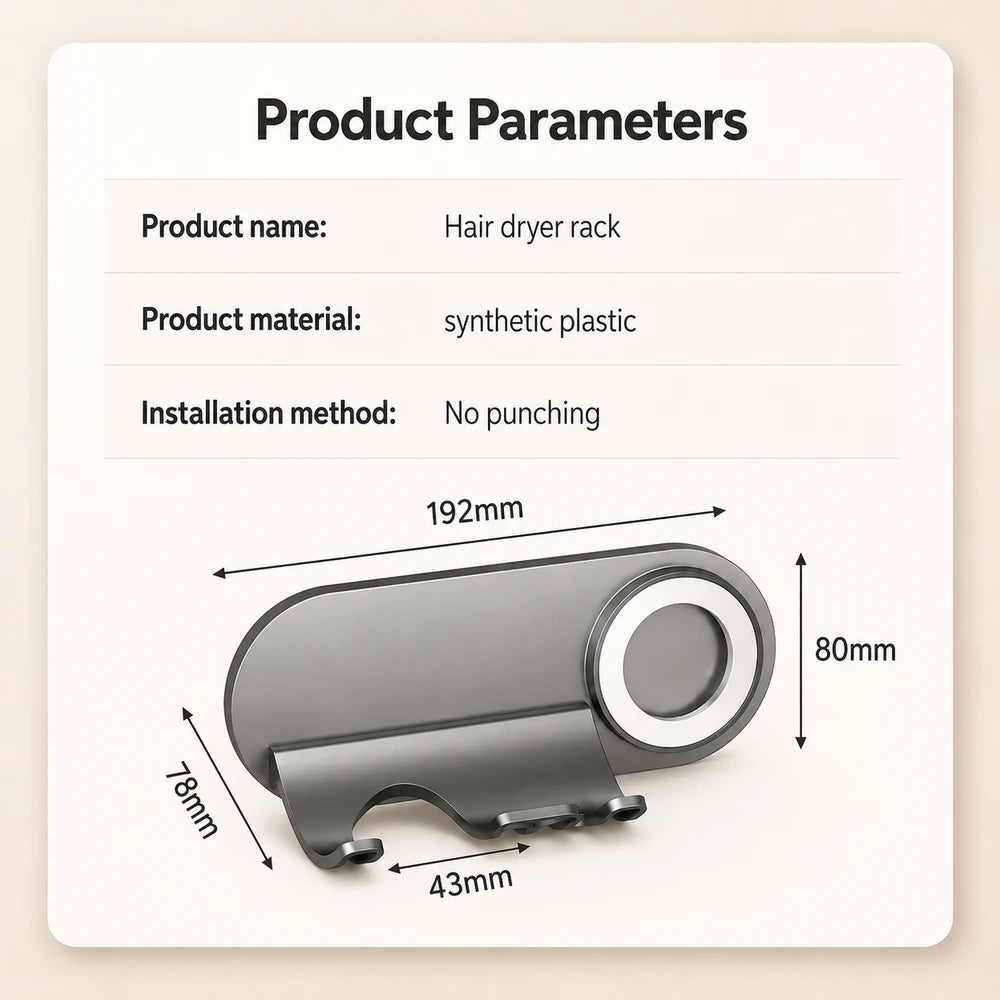 Magnetic Hair Dryer Nozzle Holder