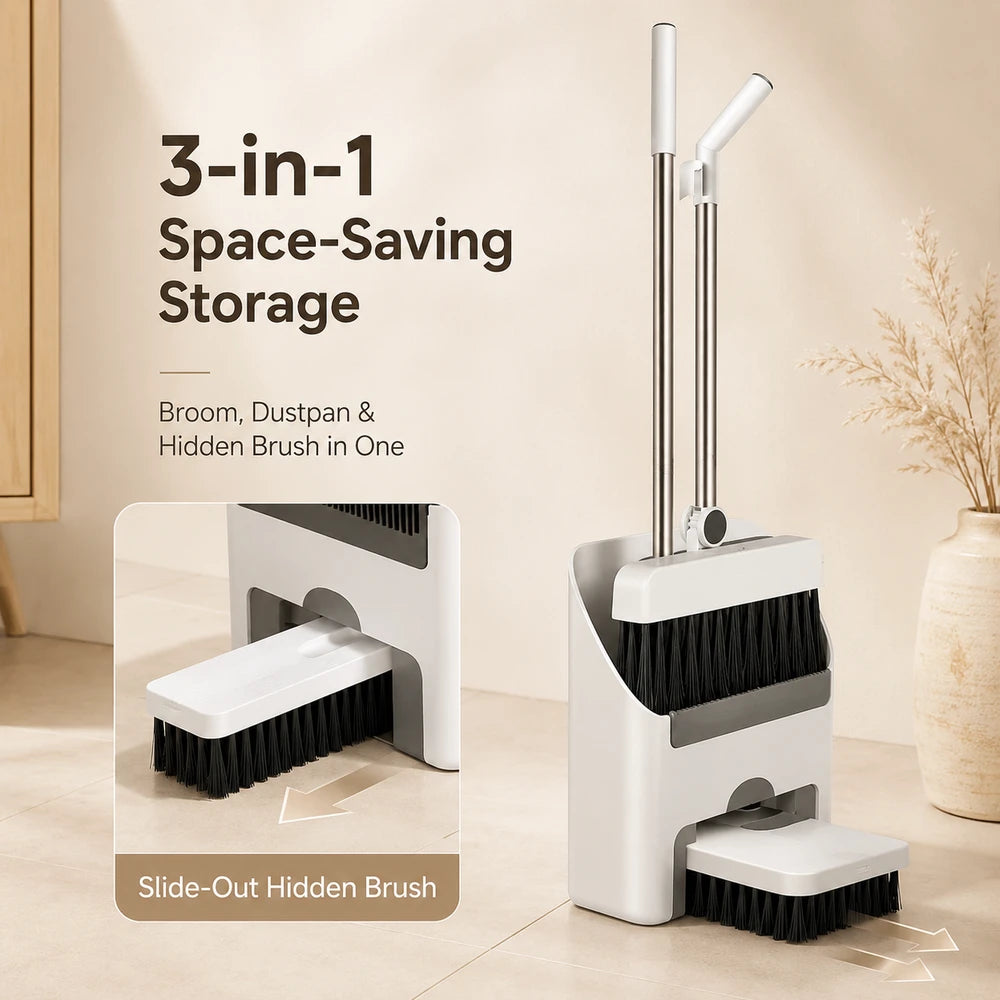 3-in-1 Broom and Dustpan Set