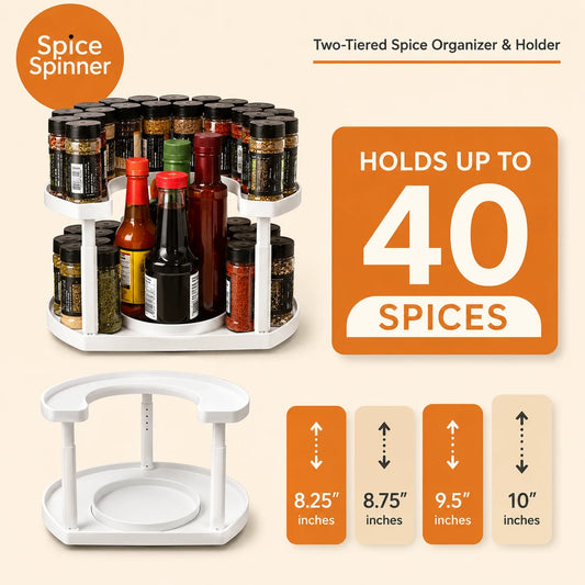 Rotating Two-Tier Spice Organizer