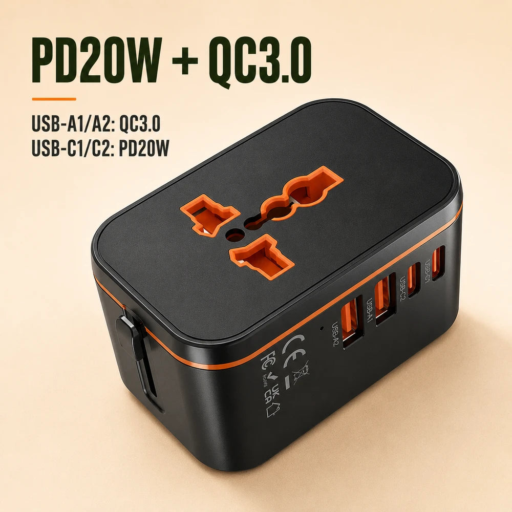 Universal Multi-Port Travel Adapter