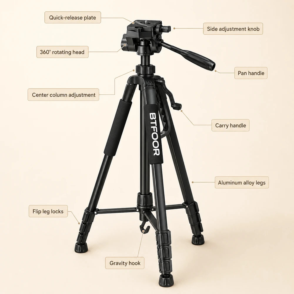 Aluminum Camera Phone Travel Tripod
