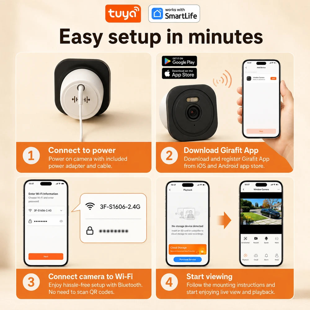 Tuya Window Home Security Camera