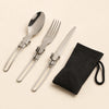 Foldable Stainless Steel Camping Cutlery Set