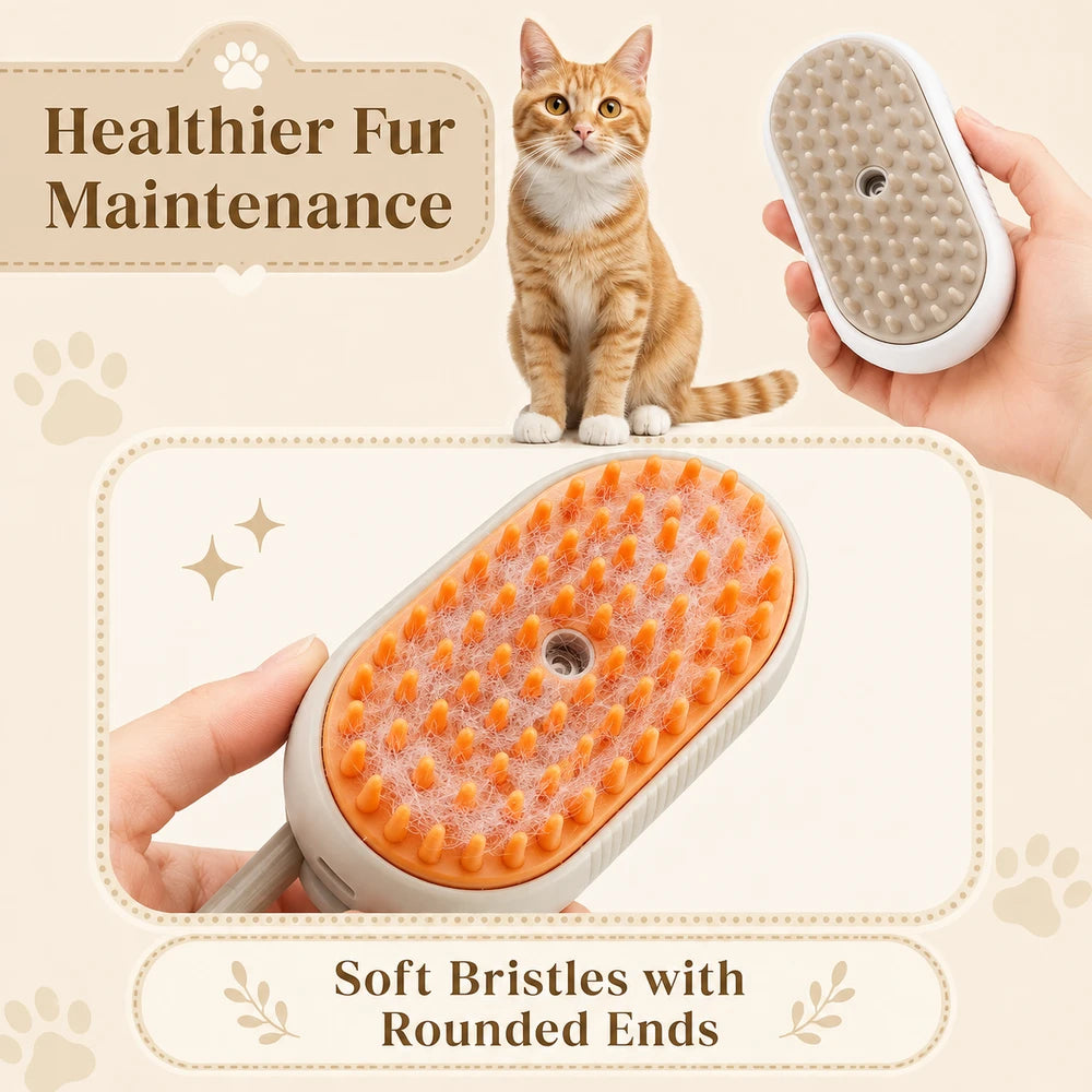 Electric Pet Steam Grooming Brush