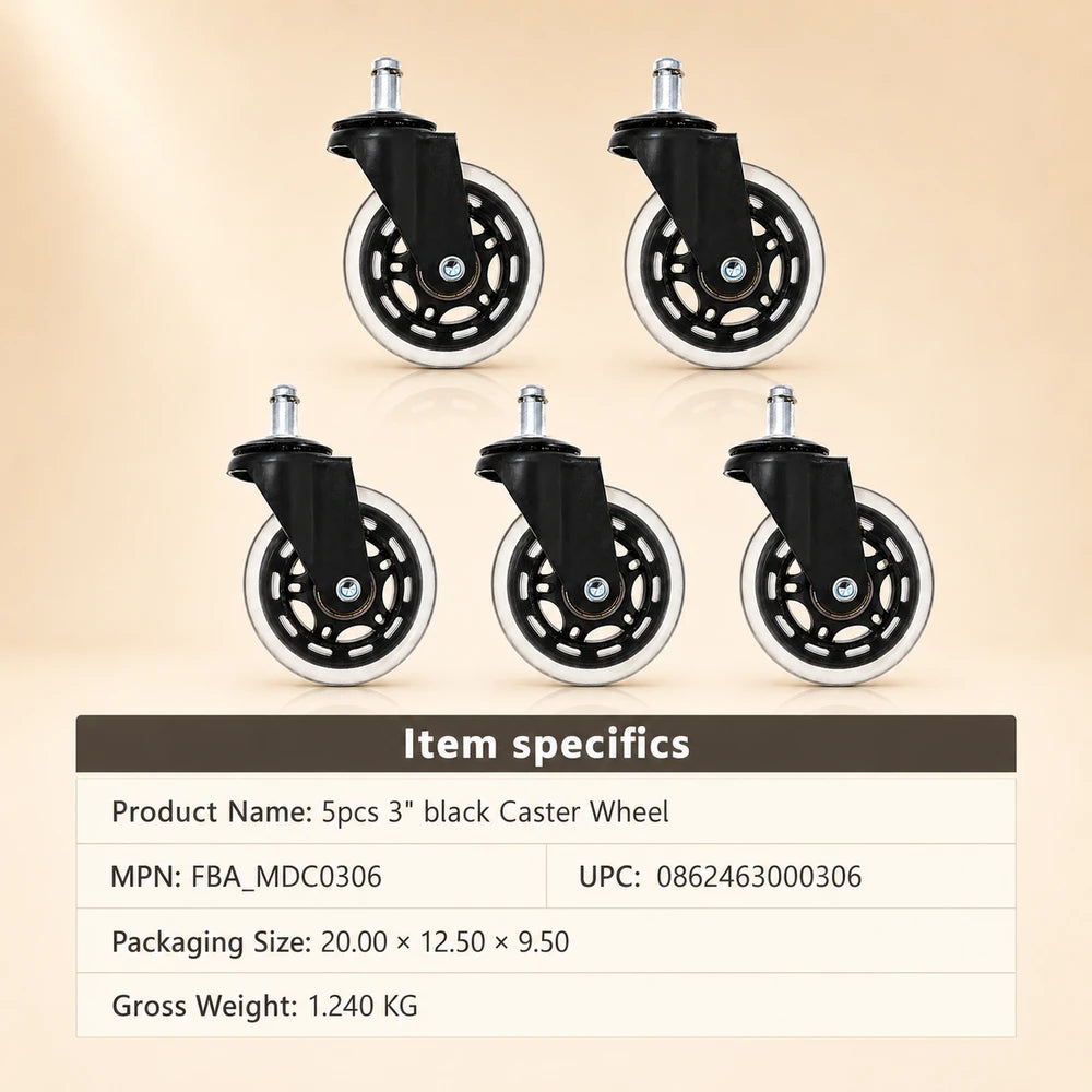 Swivel Rubber Office Chair Wheels