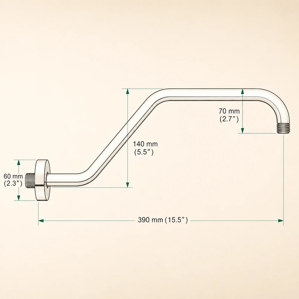 Matte Black Wall Mounted Shower Arm