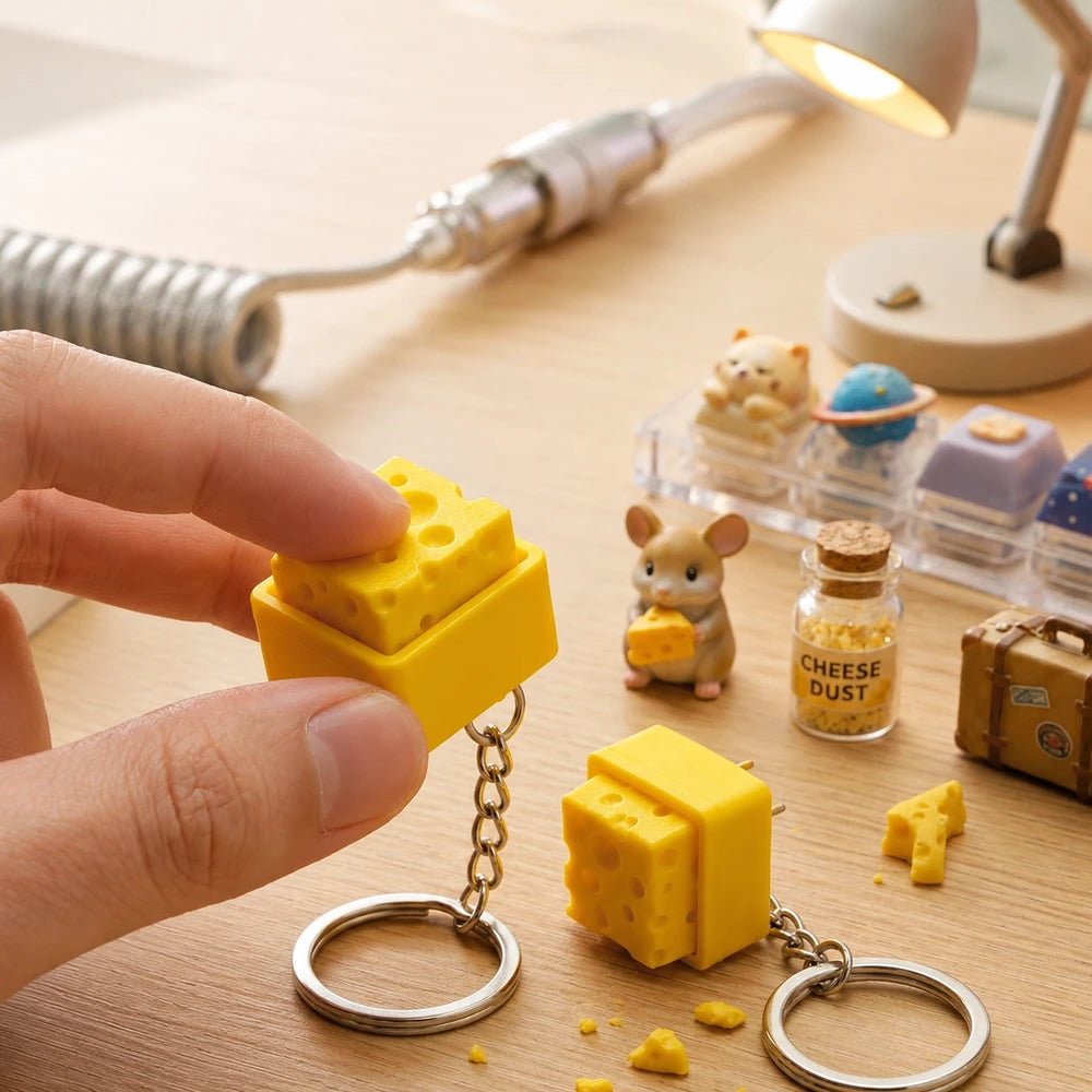 Mini Cheese Fidget Keychain