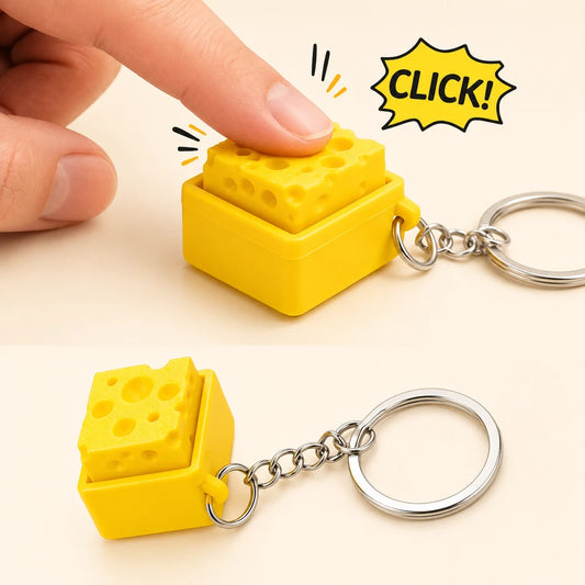 Mini Cheese Fidget Keychain