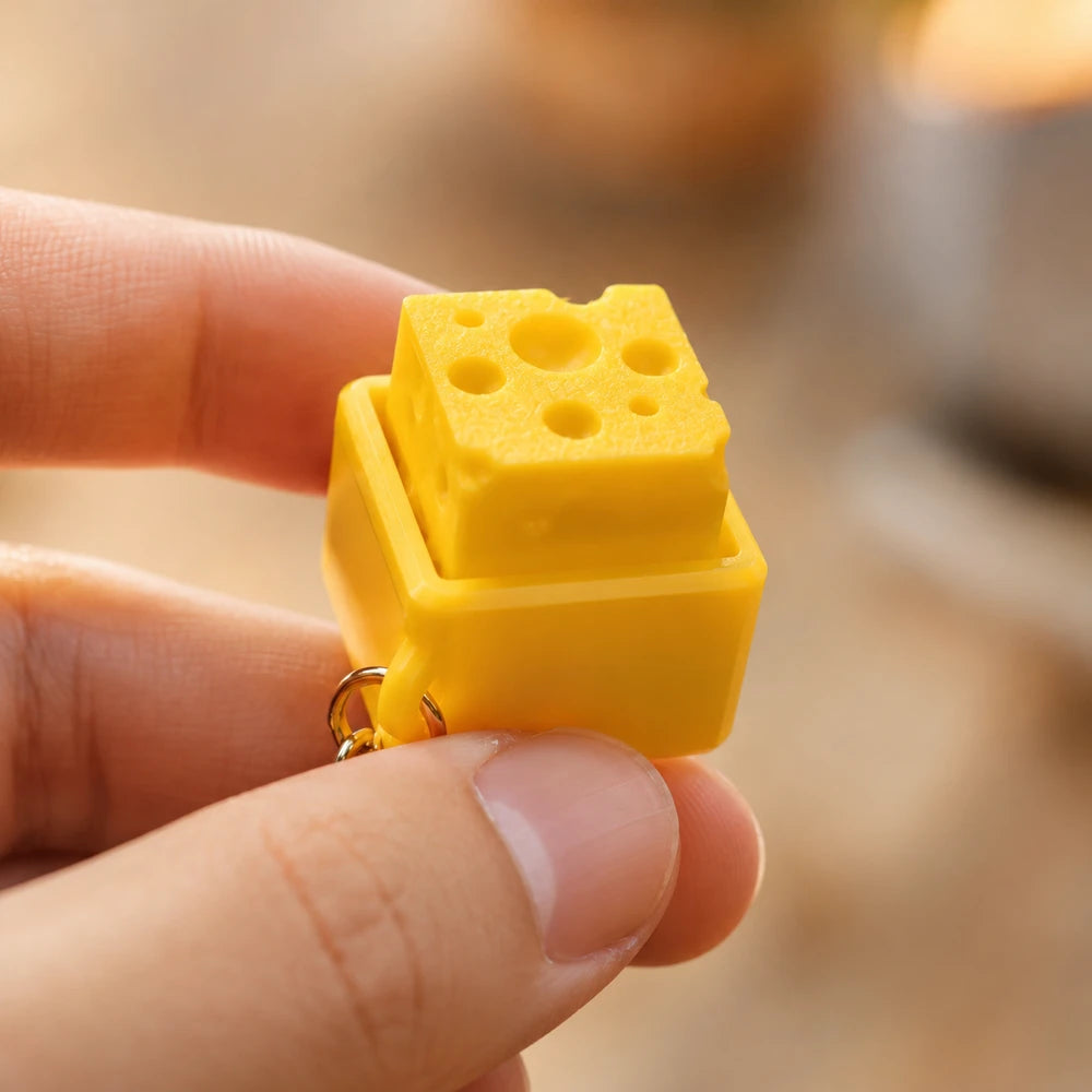 Mini Cheese Fidget Keychain