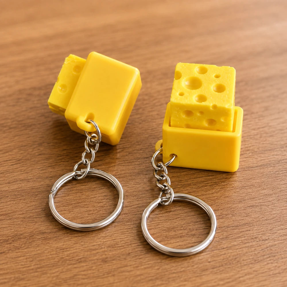 Mini Cheese Fidget Keychain