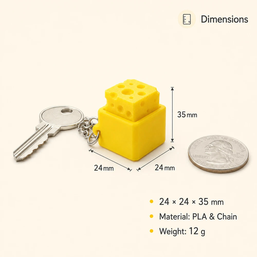 Mini Cheese Fidget Keychain
