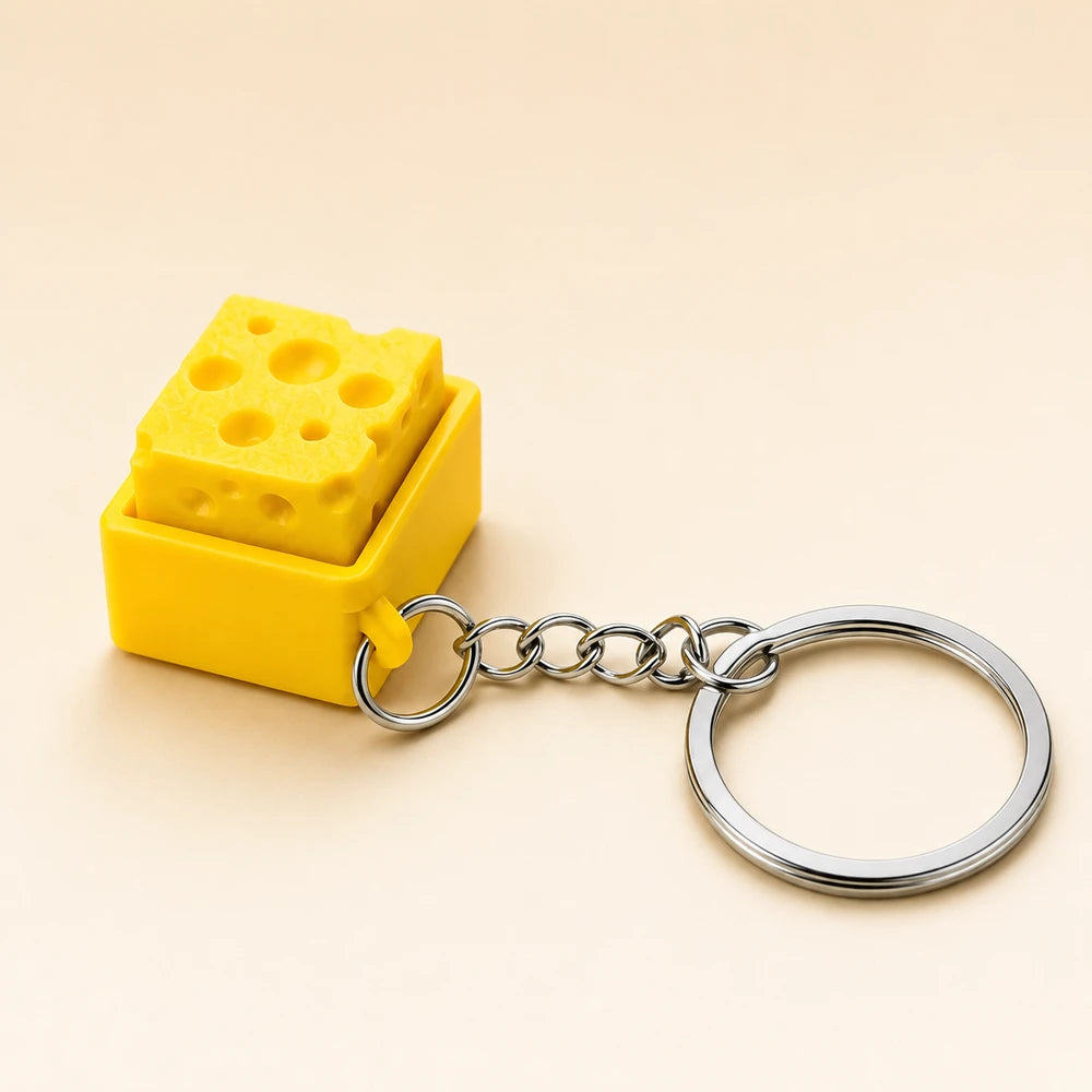 Mini Cheese Fidget Keychain