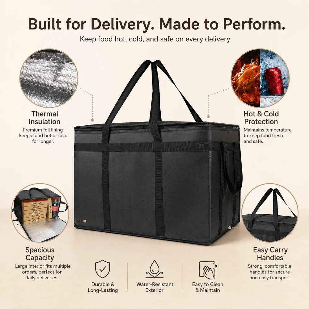 Large Reusable Insulated Pizza Bag