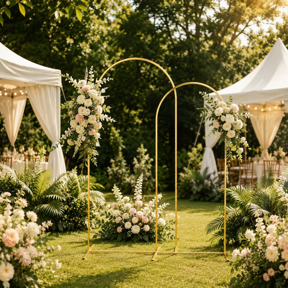 Gold Metal Arch Backdrop Stand