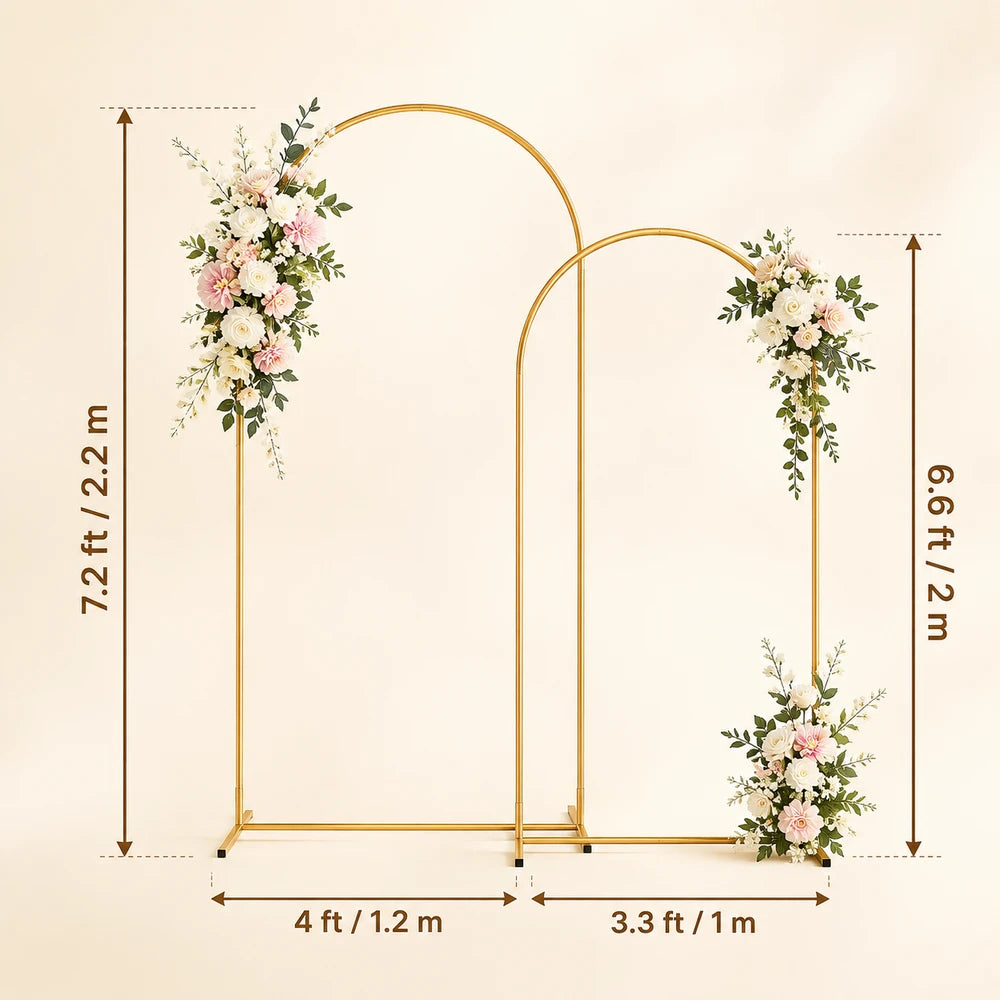 Gold Metal Arch Backdrop Stand