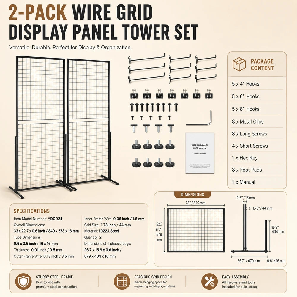 Double Sided Gridwall Panel Tower