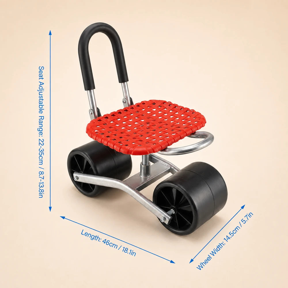 Adjustable Iron Garden Rolling Cart