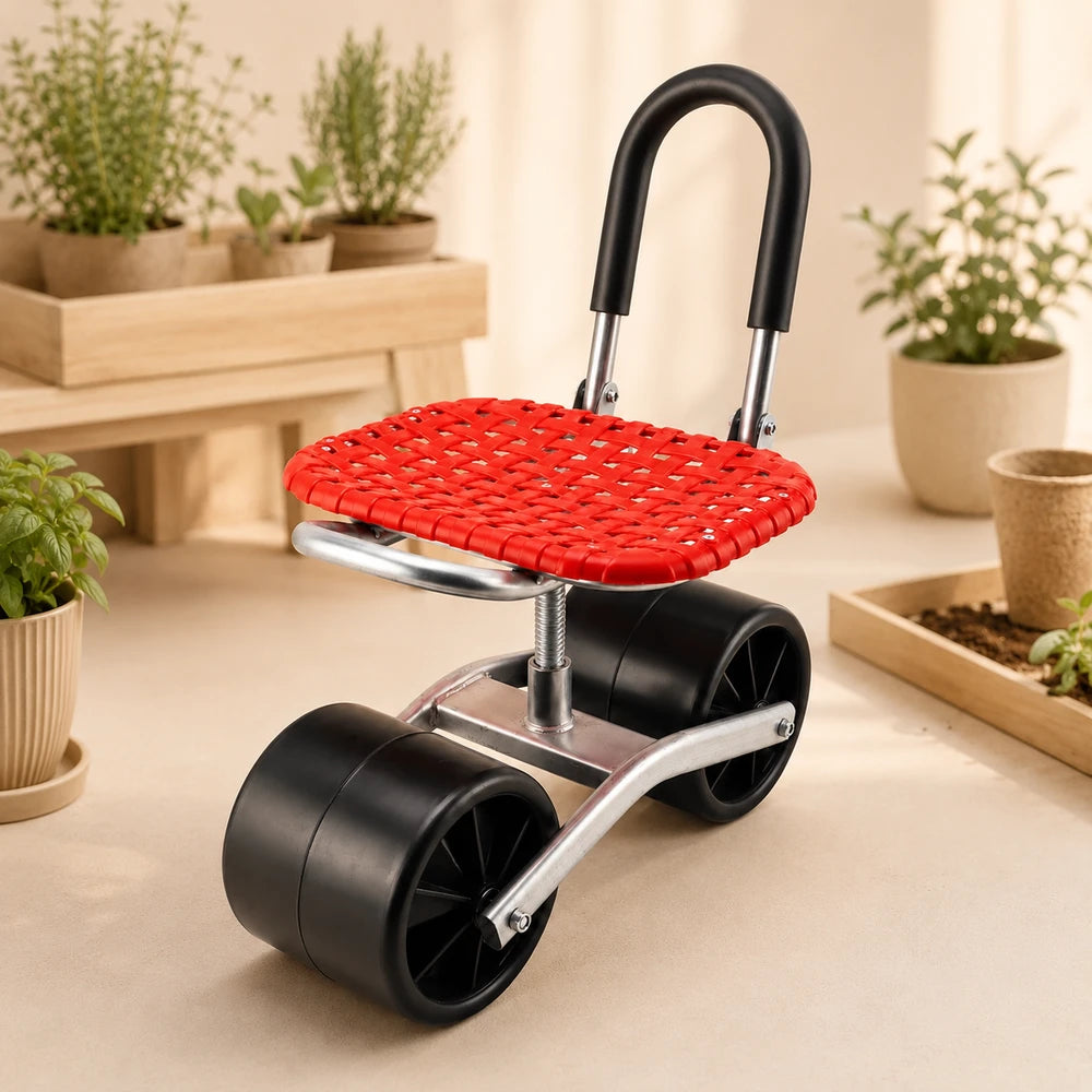 Adjustable Iron Garden Rolling Cart