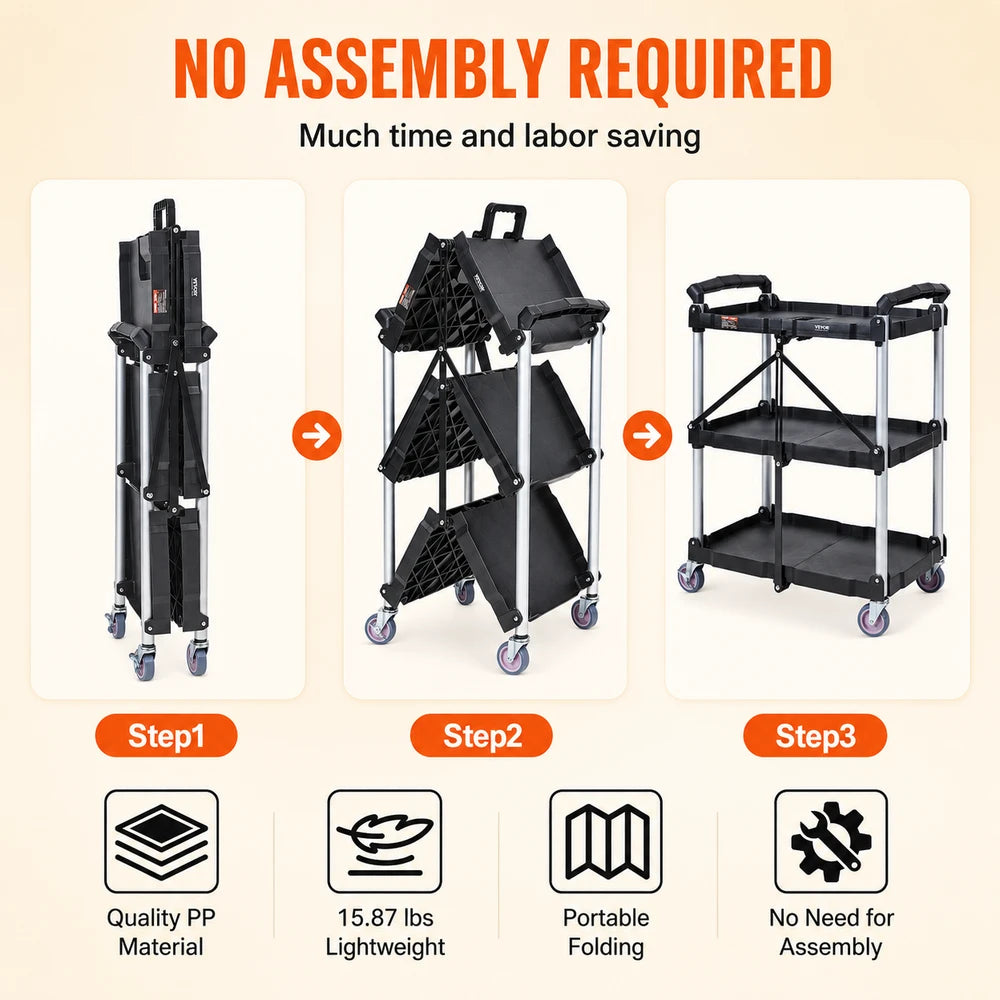 Folding Rolling Utility Cart