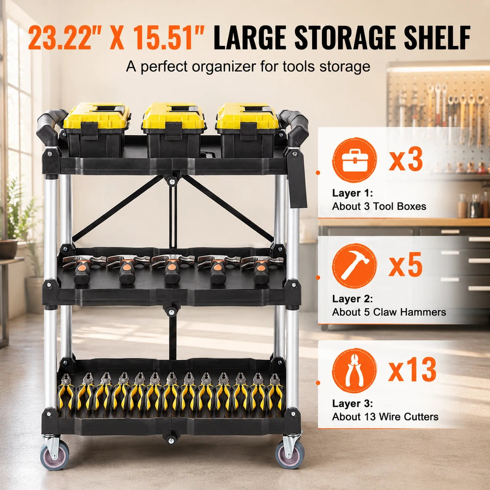 Folding Rolling Utility Cart