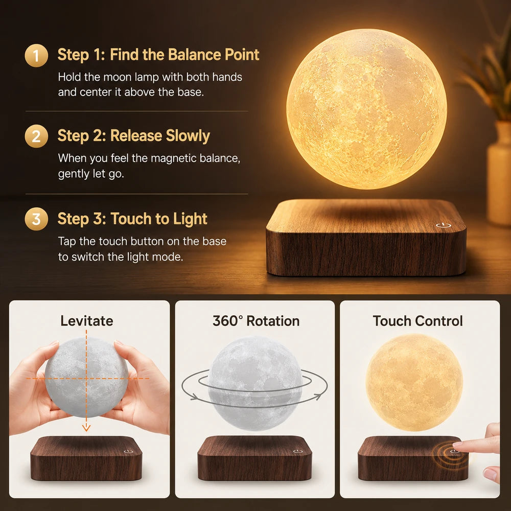 Magnetic Levitating Moon Lamp