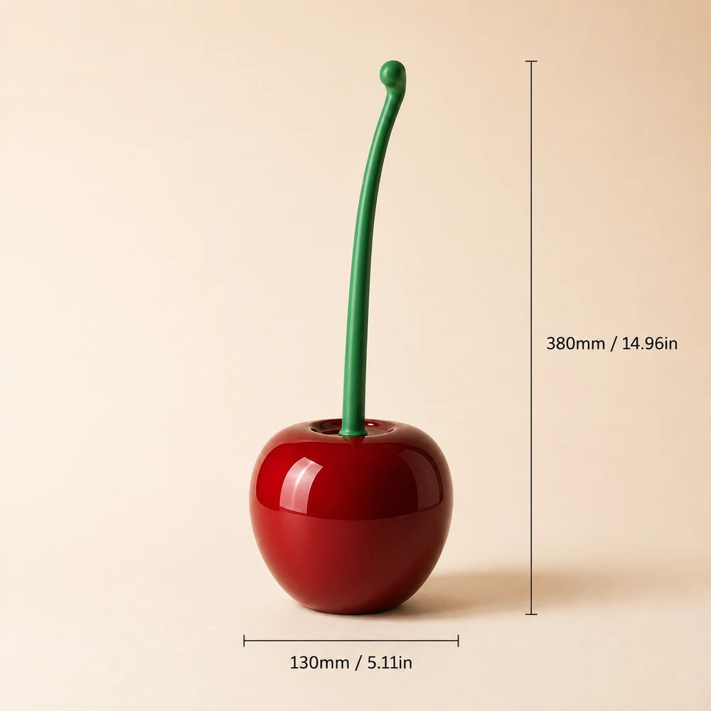 Cherry Toilet Brush and Holder Set