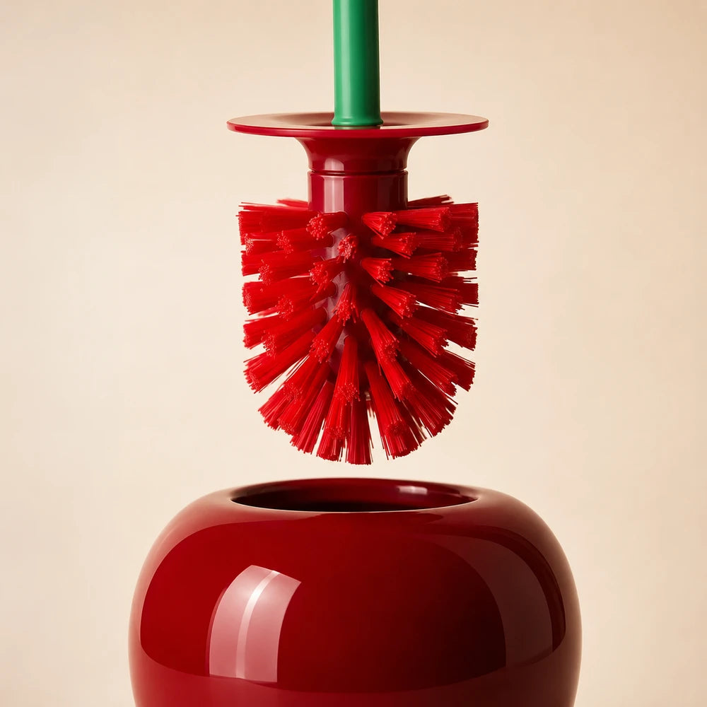 Cherry Toilet Brush and Holder Set