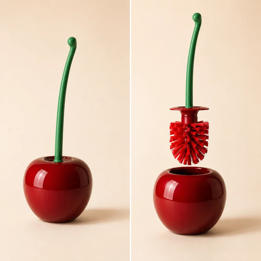 Cherry Toilet Brush and Holder Set
