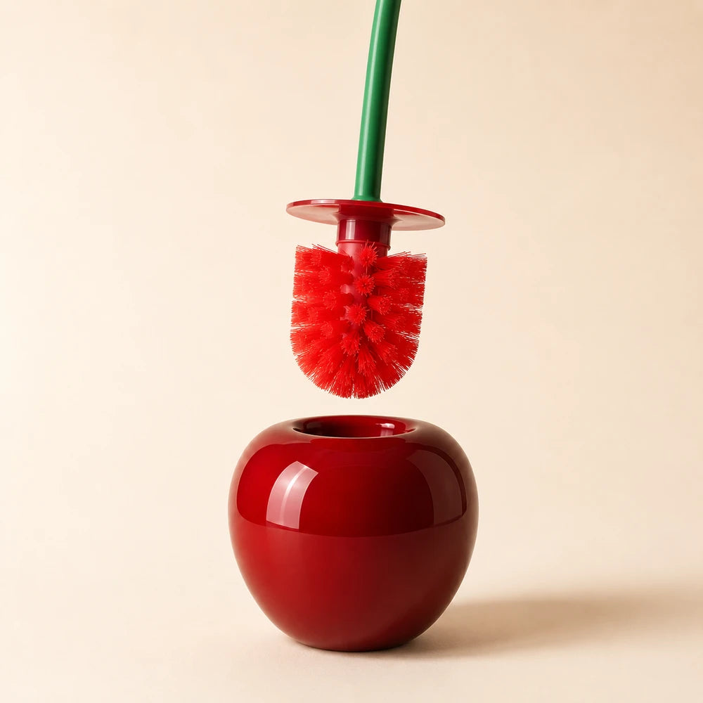 Cherry Toilet Brush and Holder Set