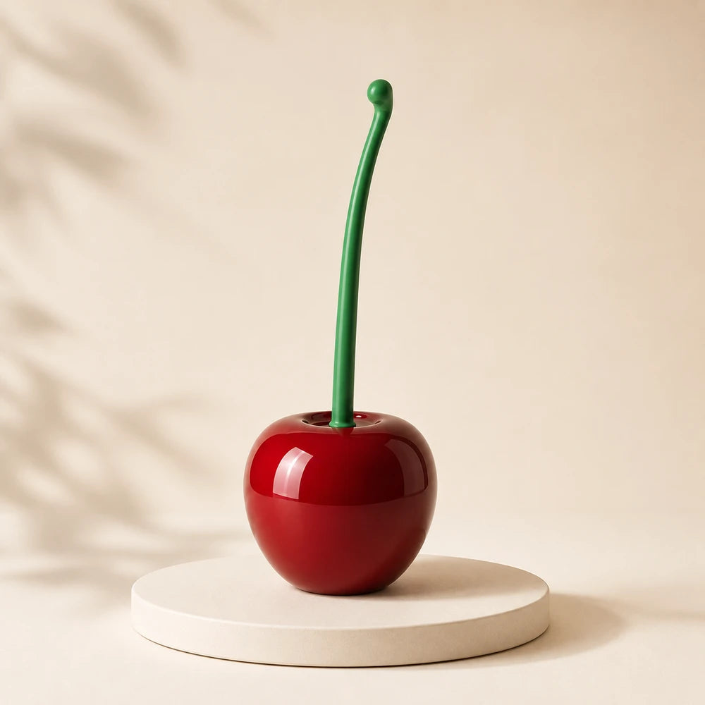 Cherry Toilet Brush and Holder Set