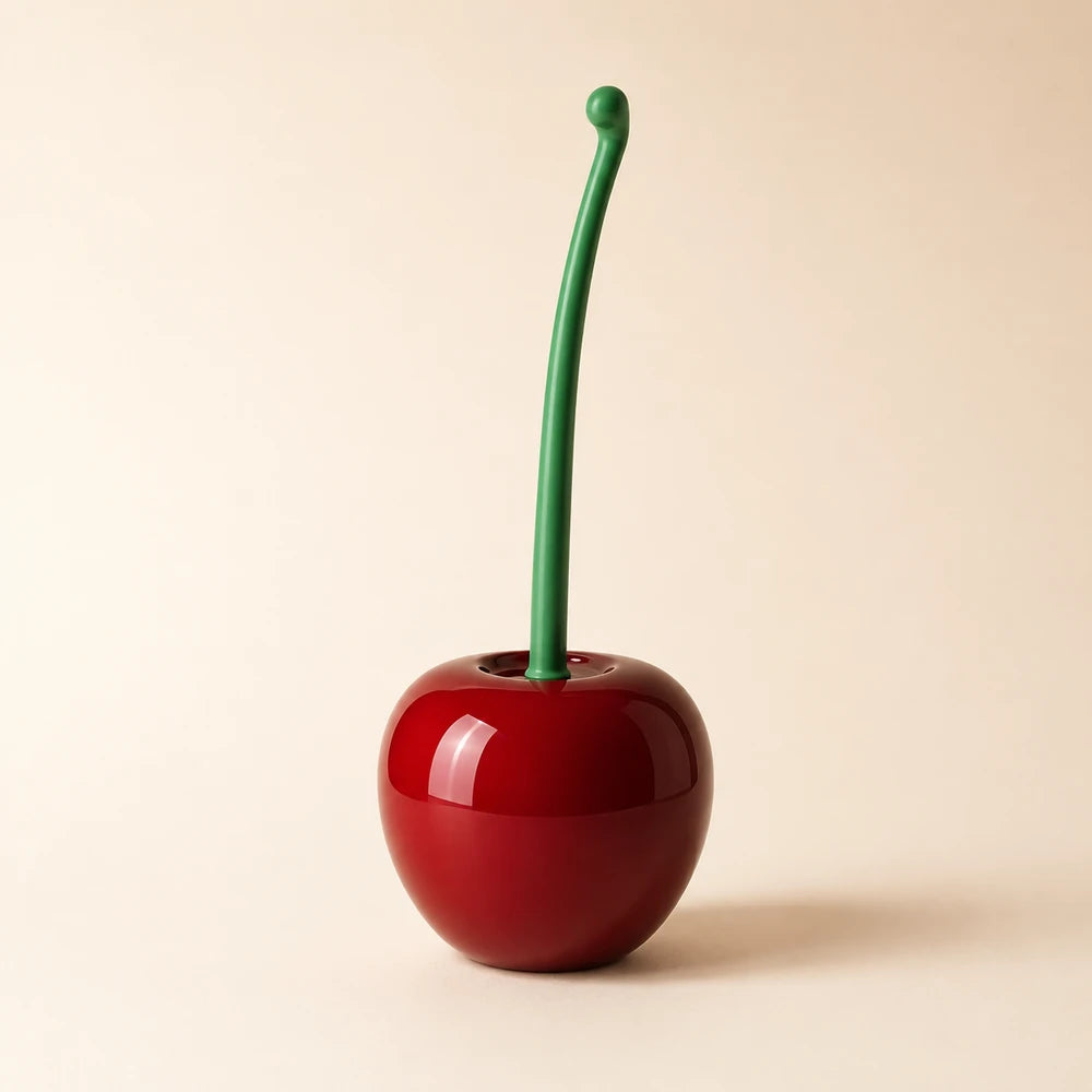 Cherry Toilet Brush and Holder Set