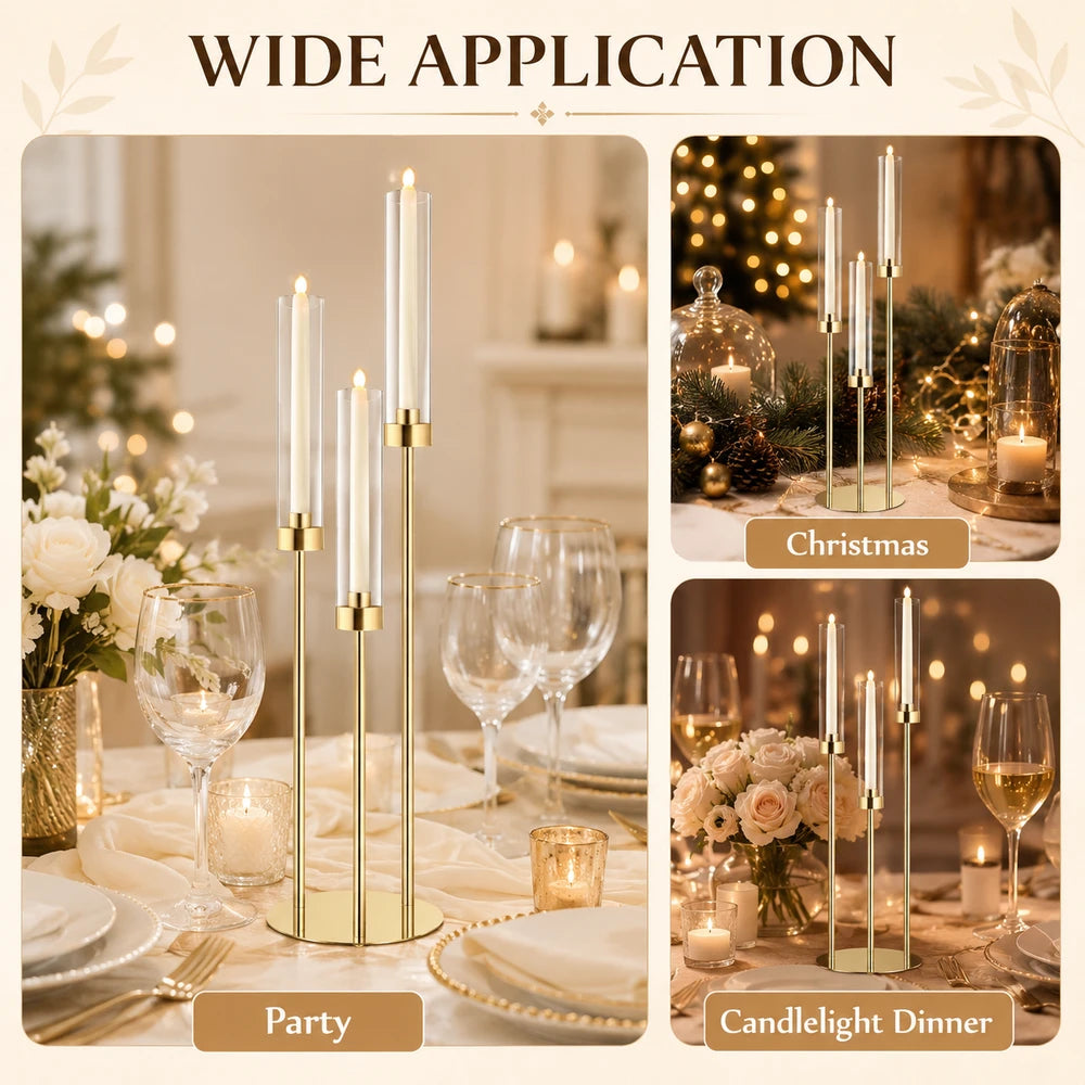 Gold Acrylic Candelabra Centerpiece
