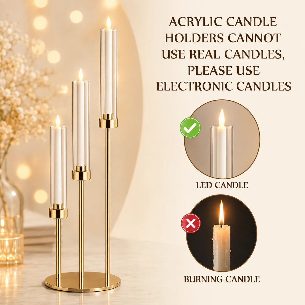 Gold Acrylic Candelabra Centerpiece