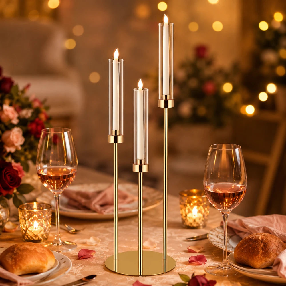 Gold Acrylic Candelabra Centerpiece