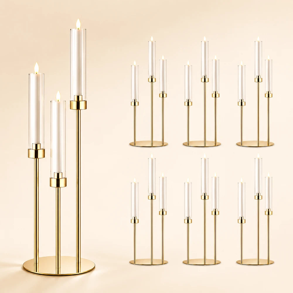Gold Acrylic Candelabra Centerpiece
