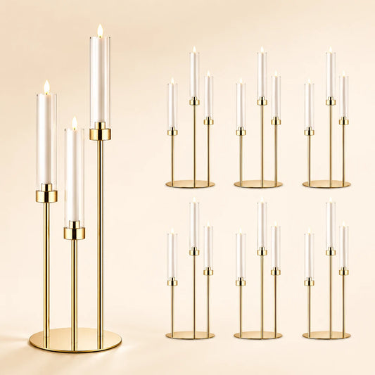 Gold Acrylic Candelabra Centerpiece