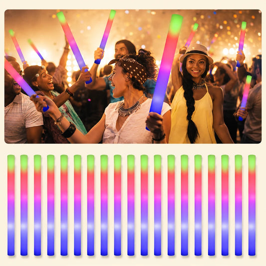 LED Foam Glow Sticks Party Pack