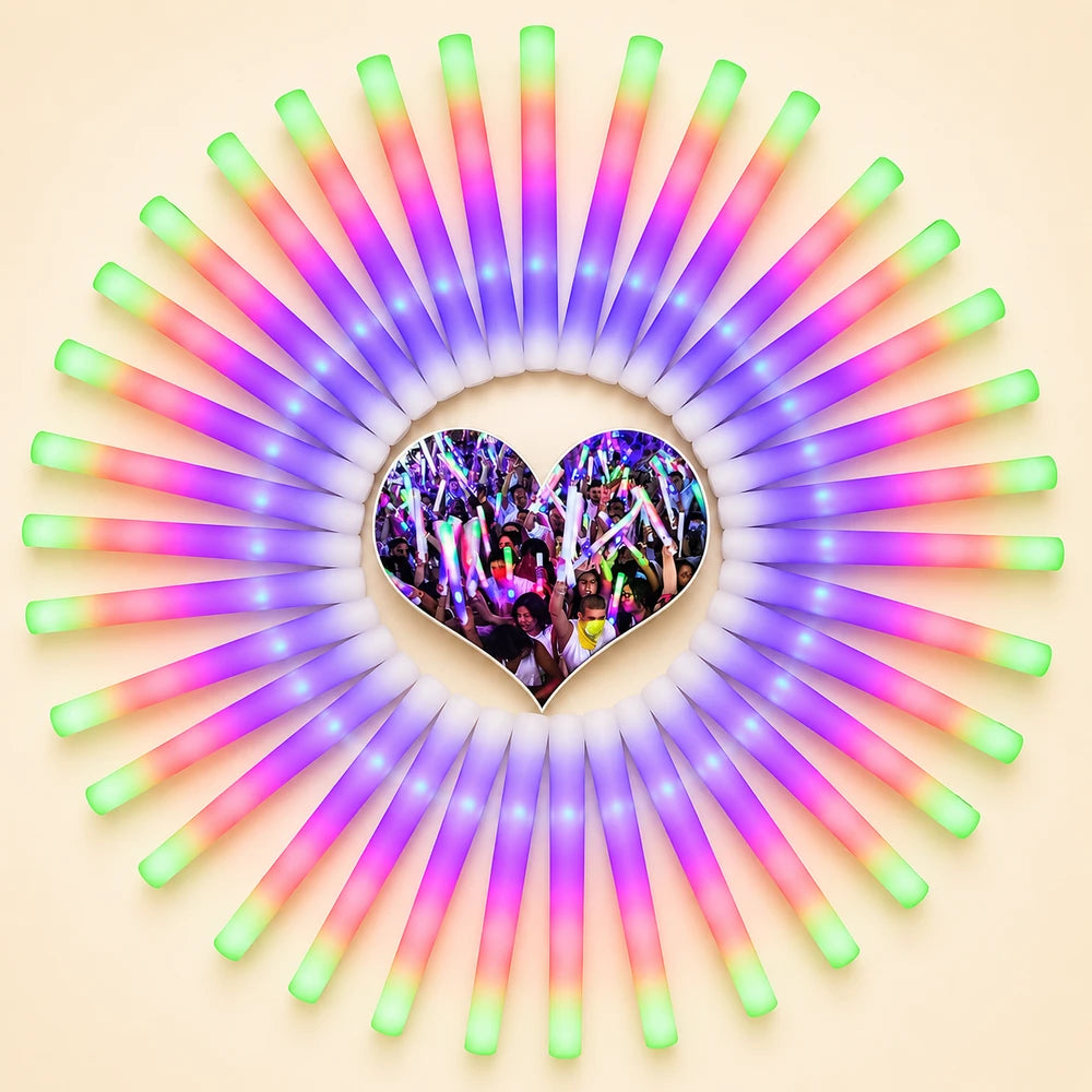 LED Foam Glow Sticks Party Pack