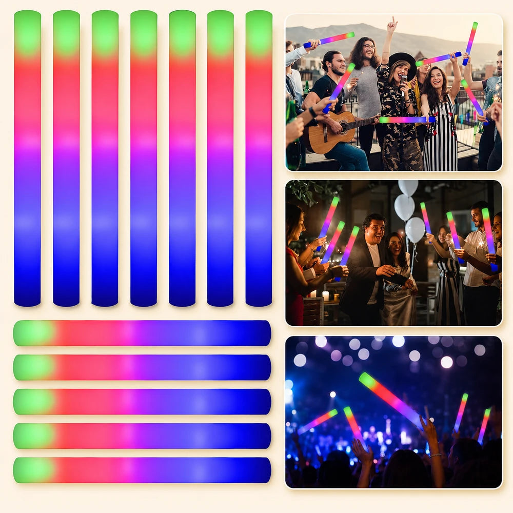 LED Foam Glow Sticks Party Pack