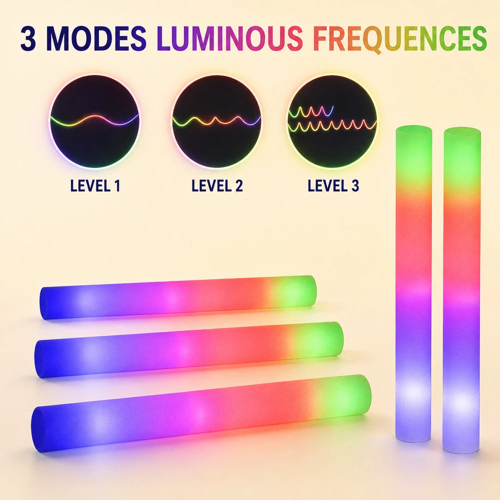 LED Foam Glow Sticks Party Pack