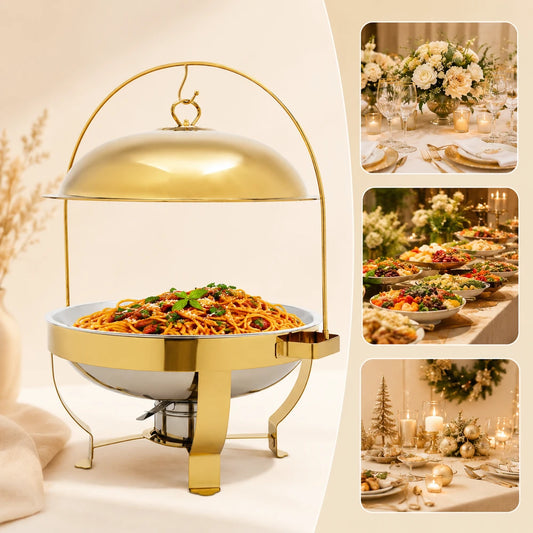 Gold Round Chafing Dish