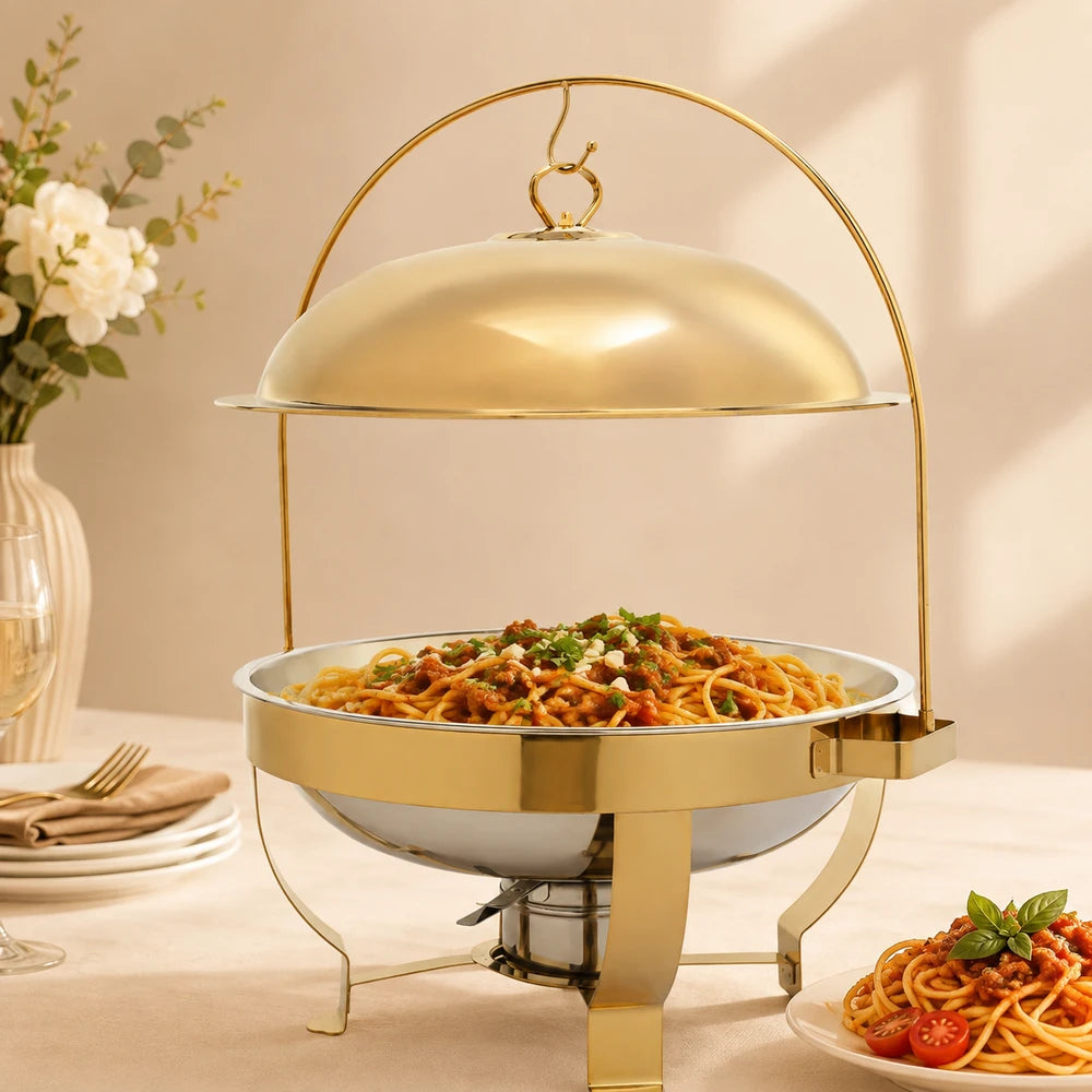 Gold Round Chafing Dish