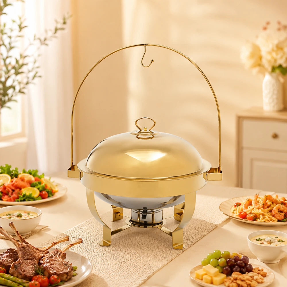 Gold Round Chafing Dish