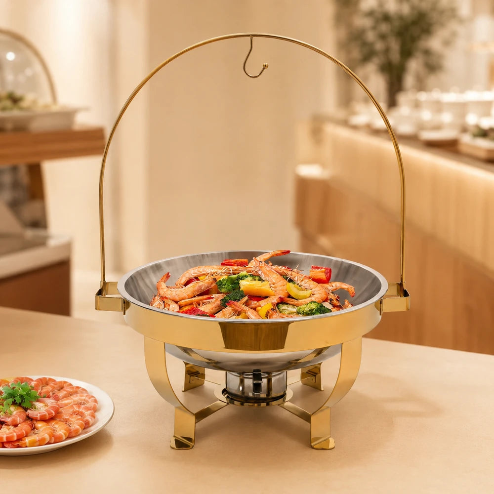 Gold Round Chafing Dish