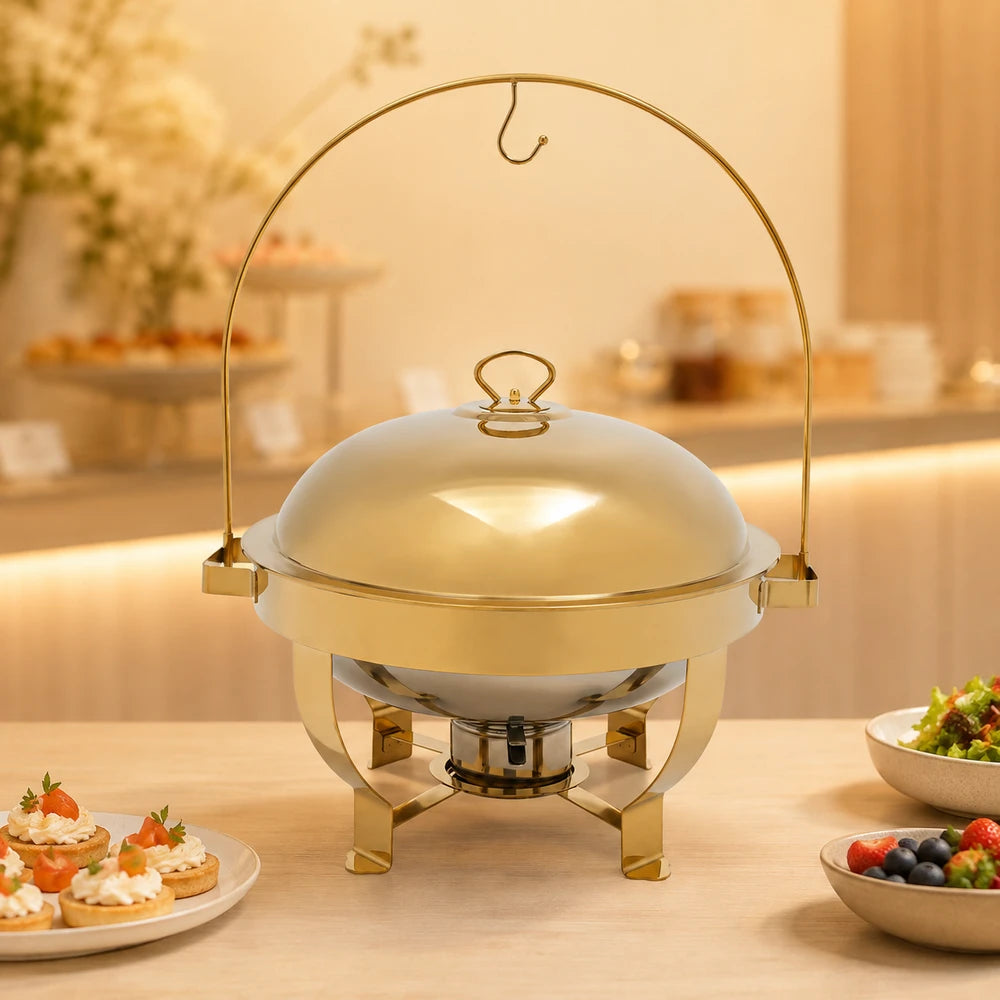 Gold Round Chafing Dish