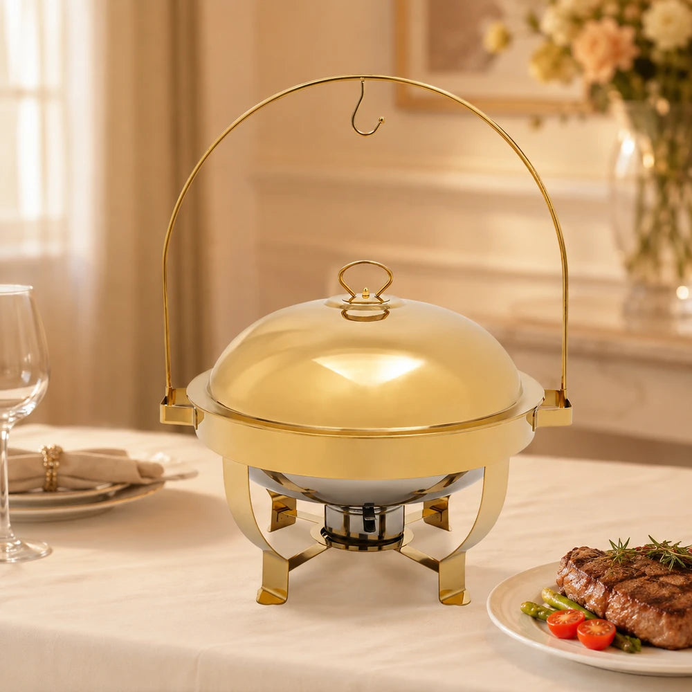 Gold Round Chafing Dish